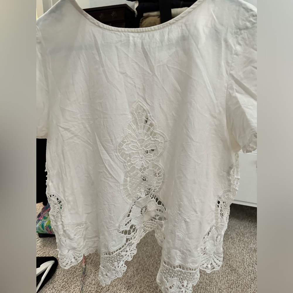 White blouse with fun detail on the back